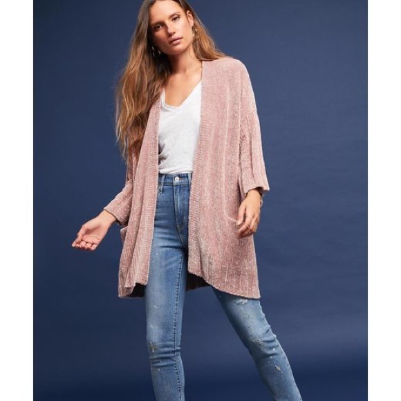 Anthropologie Sweaters - MOTH Blush Chenille Knit Oversized Sweater